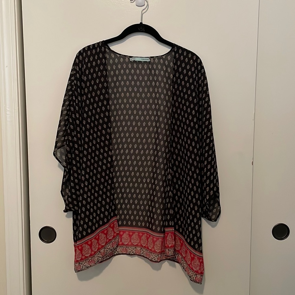 Maurices: Black and Red Kimono (L/XL)